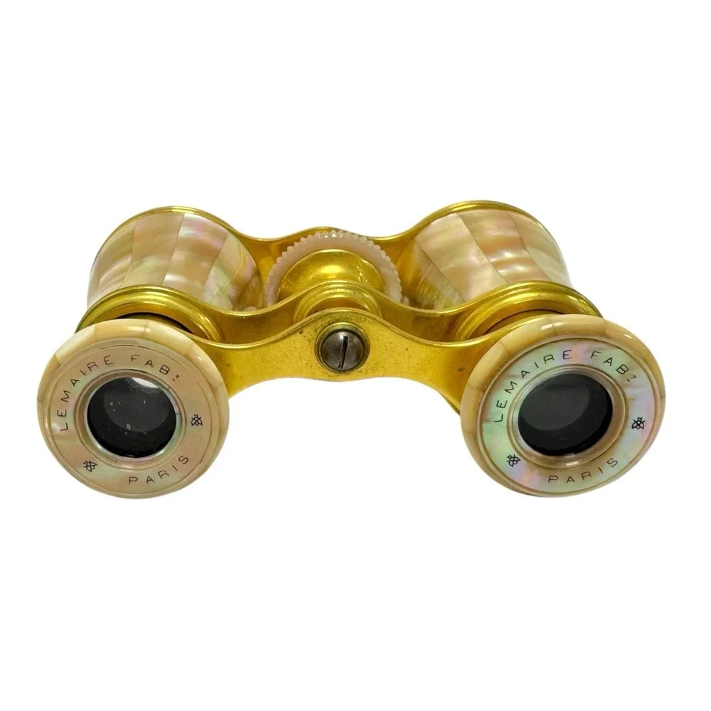 Antique Lemaire Fab Opera Glasses Binoculars Mother Of Pearl w/Case Paris France